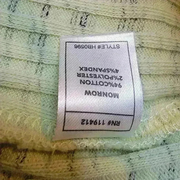 Monrow Pants Womens Small Green Marled Ribbed Flared Stretch Pull On Athleisure - Picture 9 of 13